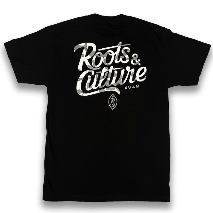 ROOTS AND CULTURE TEE BLACK CAMO