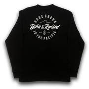 BORN AND RAISED LONG SLEEVE BLACK